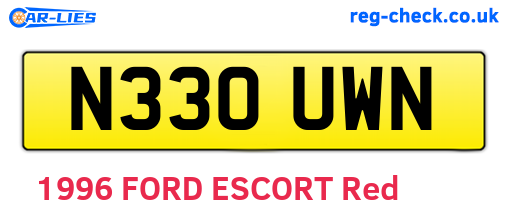 N330UWN are the vehicle registration plates.