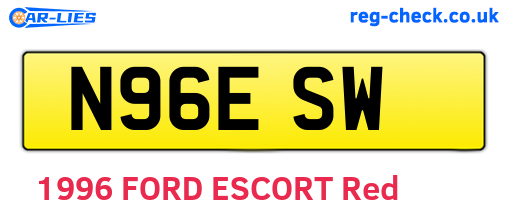 N96ESW are the vehicle registration plates.