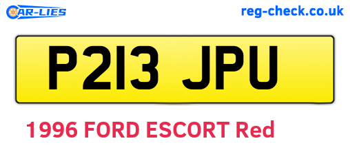 P213JPU are the vehicle registration plates.