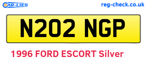 N202NGP are the vehicle registration plates.