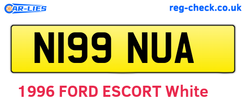 N199NUA are the vehicle registration plates.