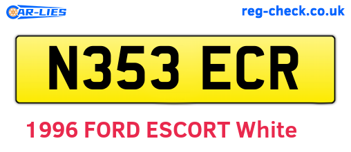 N353ECR are the vehicle registration plates.