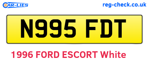 N995FDT are the vehicle registration plates.