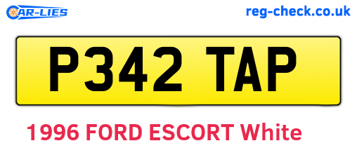 P342TAP are the vehicle registration plates.