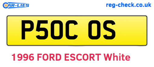 P50COS are the vehicle registration plates.