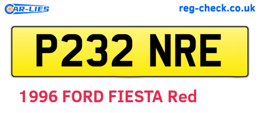 P232NRE are the vehicle registration plates.