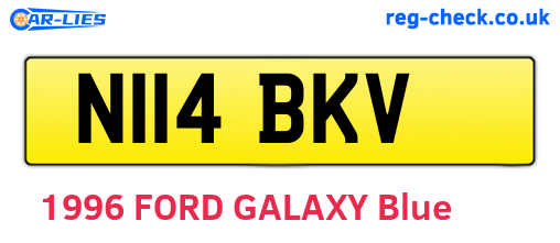 N114BKV are the vehicle registration plates.