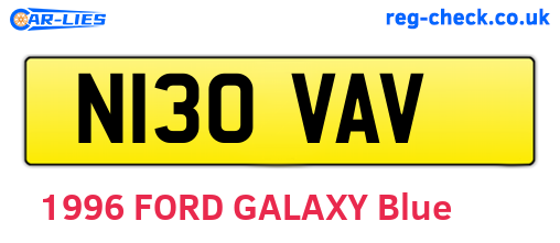 N130VAV are the vehicle registration plates.
