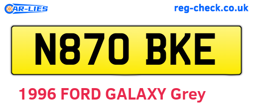 N870BKE are the vehicle registration plates.
