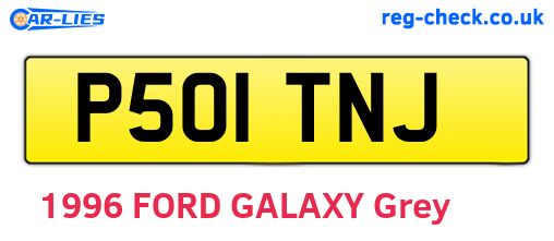 P501TNJ are the vehicle registration plates.