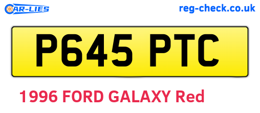 P645PTC are the vehicle registration plates.