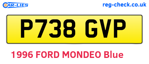 P738GVP are the vehicle registration plates.