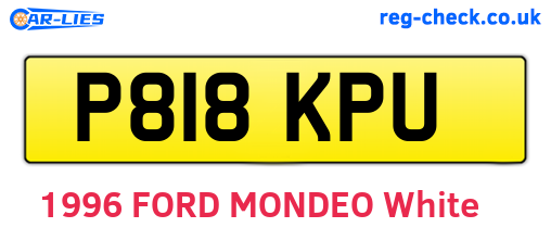 P818KPU are the vehicle registration plates.