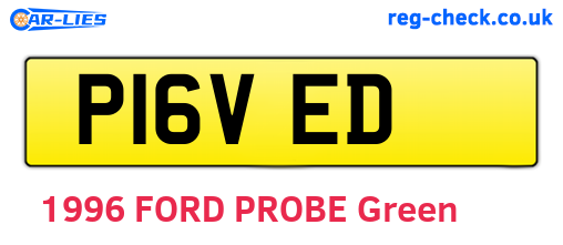 P16VED are the vehicle registration plates.