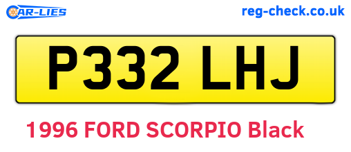 P332LHJ are the vehicle registration plates.
