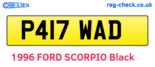 P417WAD are the vehicle registration plates.