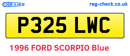 P325LWC are the vehicle registration plates.
