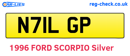 N71LGP are the vehicle registration plates.