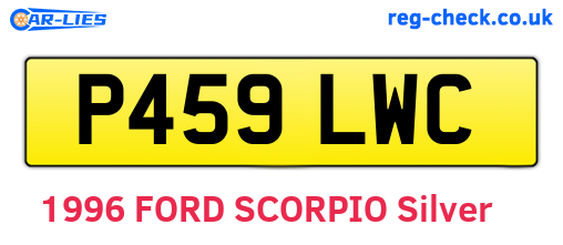 P459LWC are the vehicle registration plates.