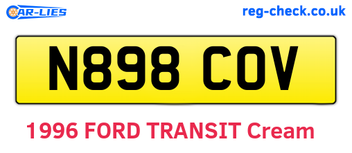 N898COV are the vehicle registration plates.