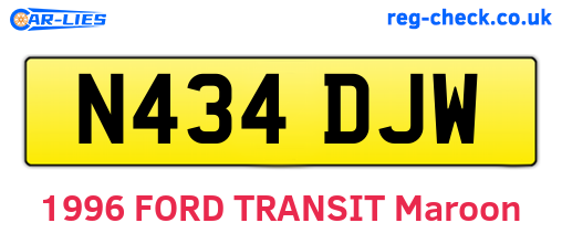 N434DJW are the vehicle registration plates.