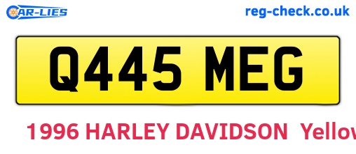 Q445MEG are the vehicle registration plates.