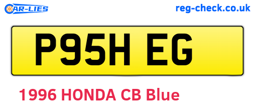 P95HEG are the vehicle registration plates.