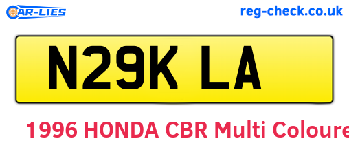 N29KLA are the vehicle registration plates.