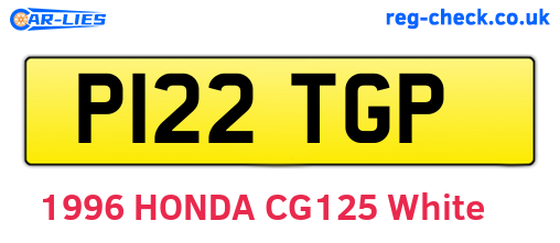 P122TGP are the vehicle registration plates.
