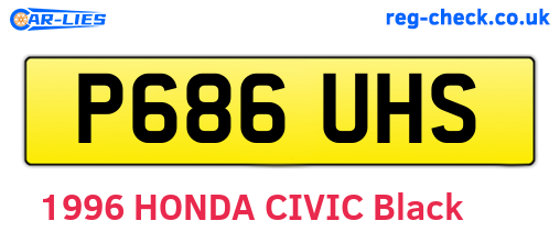P686UHS are the vehicle registration plates.