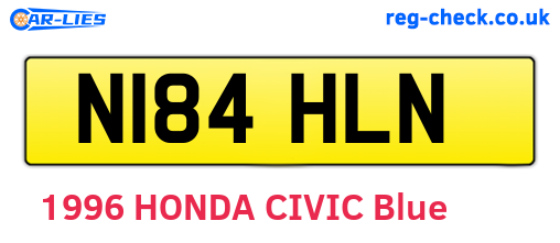 N184HLN are the vehicle registration plates.