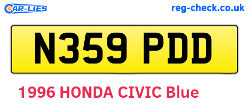 N359PDD are the vehicle registration plates.