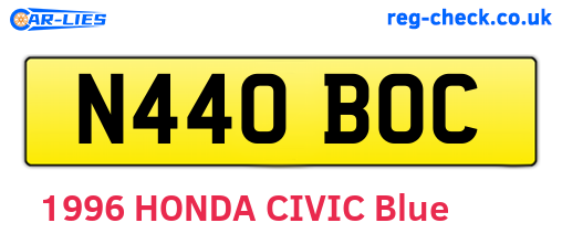 N440BOC are the vehicle registration plates.