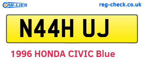 N44HUJ are the vehicle registration plates.