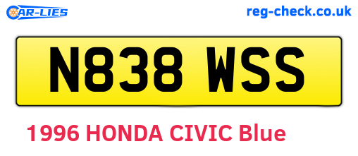N838WSS are the vehicle registration plates.