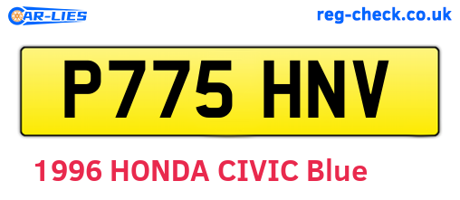 P775HNV are the vehicle registration plates.