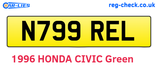 N799REL are the vehicle registration plates.