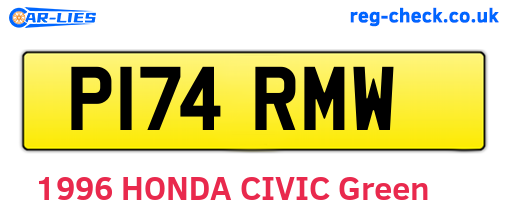 P174RMW are the vehicle registration plates.