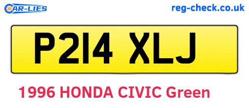 P214XLJ are the vehicle registration plates.