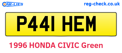 P441HEM are the vehicle registration plates.