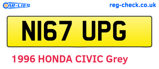 N167UPG are the vehicle registration plates.