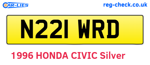 N221WRD are the vehicle registration plates.