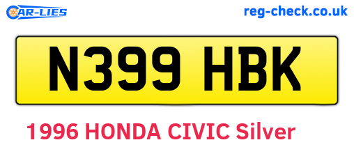 N399HBK are the vehicle registration plates.