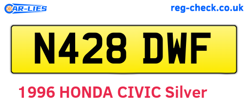N428DWF are the vehicle registration plates.