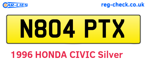 N804PTX are the vehicle registration plates.