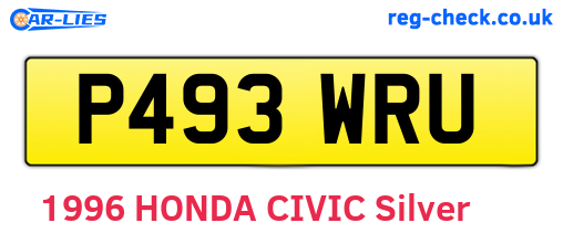 P493WRU are the vehicle registration plates.