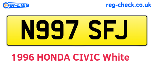 N997SFJ are the vehicle registration plates.