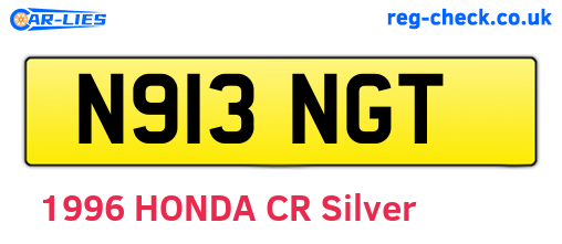 N913NGT are the vehicle registration plates.