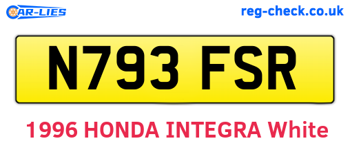 N793FSR are the vehicle registration plates.