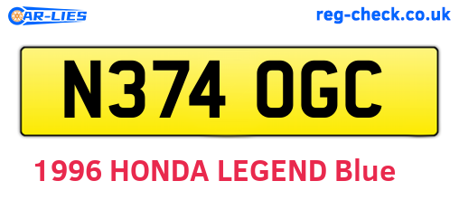 N374OGC are the vehicle registration plates.